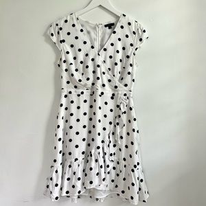 Jcrew white black polka dot dress 6
